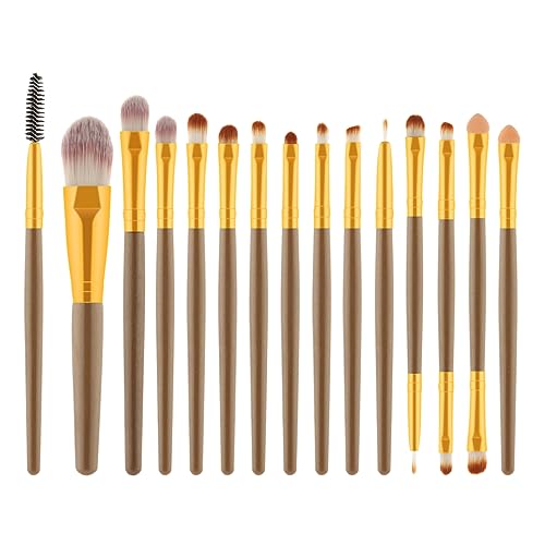 TOVINANNA 15stücke Pinselset Für Schminke Mit Holzgriff Rosa-weißen Nylonborsten Kosmetikpinsel Für Puder Und Professionelle Make-up-pinsel Für Damen von TOVINANNA