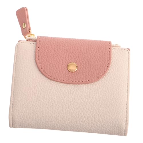 TOVINANNA Mini Münzbörse Damen PU mit Reißverschluss Kompakte Kleine Geldbörse Multifunktional für Münzen Karten Schlüssel Modische Mini Portemonnaie für Handtaschen Taschen Weiß von TOVINANNA