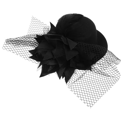 TOVINANNA Mini Schwarz Haarspange Mini Fascinator Hut Blumendekor Haarspange -punk-stil Einheitsgröße Für Damen von TOVINANNA