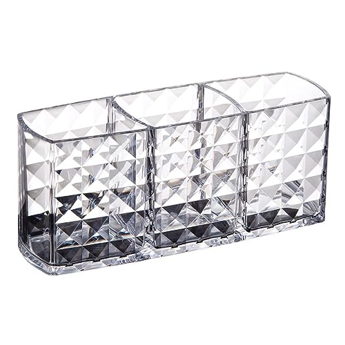 TOVINANNA Acryl Transparenter Kosmetik Organizer Mit Diamantförmigem Muster Make-up Pinselhalter Und Aufbewahrungsbox Für Schminktisch Badezimmer Oder Büro Fächer Langlebig Und Stilvoll von TOVINANNA
