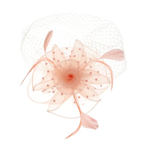 TOVINANNA Headdress Für Partys Und Eleganter Netz-hut Mit Federn Champagnerfarbe Leicht Und Für Hochzeiten Und Fotoshootings von TOVINANNA