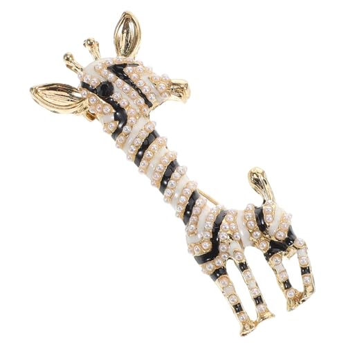 TOVINANNA Modische Giraffenbrosche aus Legierung mit Künstlicher Perle Damen Anstecknadel Tiermotiv Schmuck für Kleider Mantel und Alltag von TOVINANNA