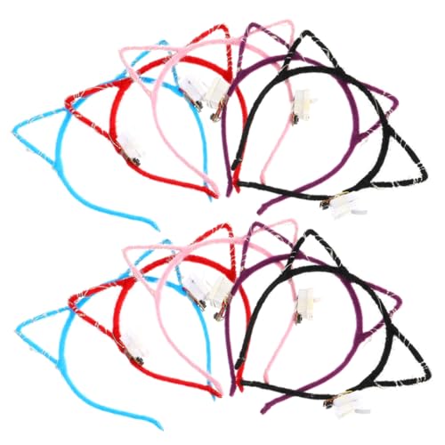 TOVINANNA Katzenohren Led Haarreif Für Mädchen 10 Stück Leuchtendes Stirnband Elastisch Bequem Für Partys Und Kostüme Gemischte Farben von TOVINANNA