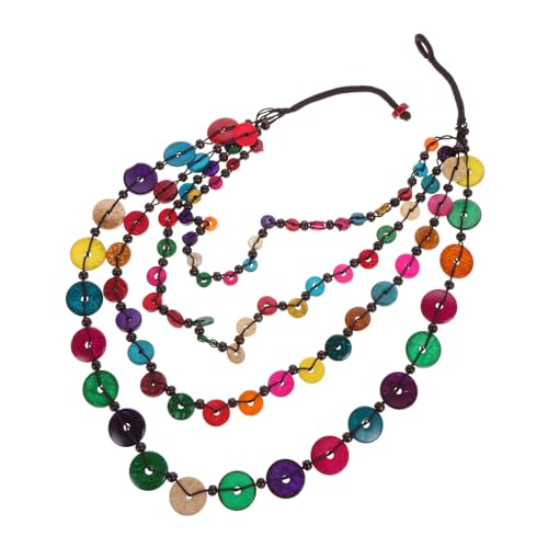 TOVINANNA Multi Farbige Kokosnussschalen Halskette für Herren Handgefertigter Vintage Schmuck Leicht und Elegant für Strandurlaube und Partys Perfektes Accessoire für von TOVINANNA