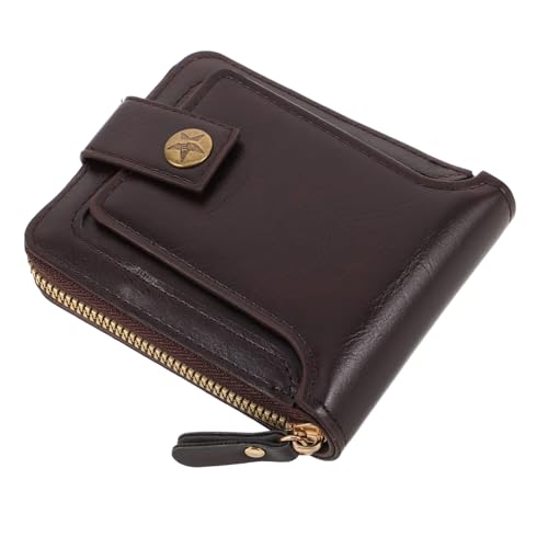 TOVINANNA Kompakte Herren-geldbörse Mit Reißverschluss Multifunktionales Kartenetui Im Retro-Stil Platzsparendes Design Für Karten Bargeld Und Ausweise von TOVINANNA