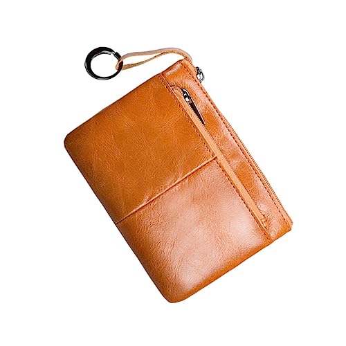 TOVINANNA Kurze Brieftasche Aus Echtem Material Mit Reißverschluss Design Herren Geldbörse Für Karten Bargeld Und Kleine Gegenstände Langlebige Und Praktische Tasche von TOVINANNA