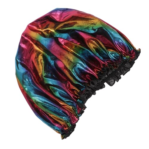 TOVINANNA Nachtmütze Aus -spitze Waschen Atmungsaktiv Kappe Schwamm Regenschirm Duschhaube Blase Kind Schwimmen Im Freien Wasserdicht Mädchenmütze Netz Black Die Seide von TOVINANNA