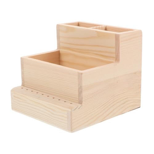 TOVINANNA Nagelbohrer Aufbewahrungsbox aus Holz mit Großen Fächern Organizer für Maniküre und Zubehör Tragbar und Vielseitig für Nagelstudios und Schönheitssalons von TOVINANNA