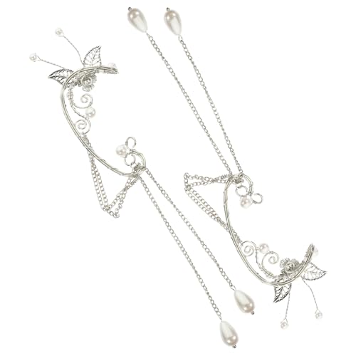 TOVINANNA Non Piercing Ohrclips Damen Perlen Quaste Ohrklemme Ohrschmuck Stilvoll Einzigartig Leicht Tragbar von TOVINANNA