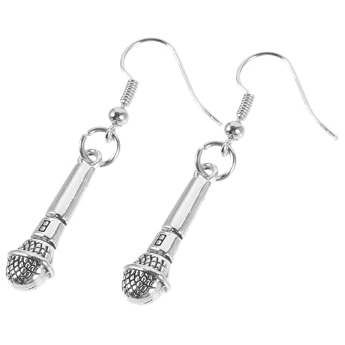 TOVINANNA Ohrringe mit Mikrofon Anhänger für Frauen Stilvolle Tropfenohrringe im Punk Stil für Partys Hochzeiten und Alltag Einzigartige Schmuckstücke für Musikliebhaber und Ktv von TOVINANNA