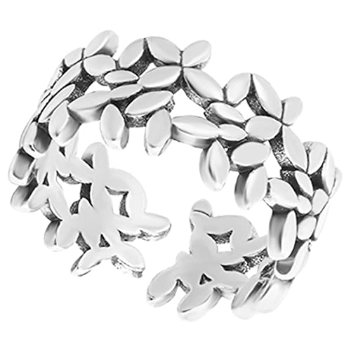 TOVINANNA Olivenblatt Ring Damen Verstellbarer Minimalistischer Finger Ring Robuster Modeschmuck für Party und Alltag Geschenkidee für Mädchen von TOVINANNA
