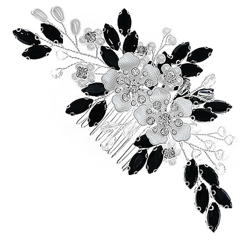 TOVINANNA Haarkamm Für Hochzeit Mit Kristallblumen Seitlicher Haarkamm Für Braut Haarschmuck Für Partys Alltag Und Abschlussbälle Einsteckkamm Für Frauen von TOVINANNA