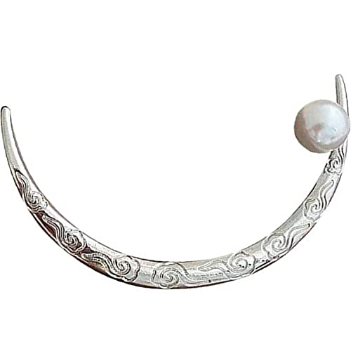 TOVINANNA Perlen Haarspangen Metall-haarstab Mond-haargabel Haarschmuck Für Frauen Zarte Haarstäbe Gebogene Haargabel Langer Haarstab Haarstab Für Dutts Haarnadel Für Dutt Haarnadel Für Frau von TOVINANNA