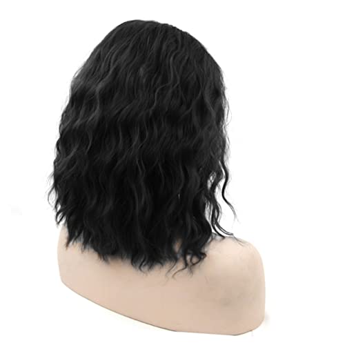 TOVINANNA Perücke Für Damen Schwarz Kurze Cosplay Kunsthaar Perücke Zubehör Damenperücke Kurvenperücke Cosplay Kopfbedeckung von TOVINANNA