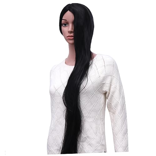 TOVINANNA Perücke Glatt Kunsthaarperücke Haarhaube Schwarz Damenhaarperücke Haarteil Für Frauen Spitzenhaarperücke Glatte Haarperücke Haar-accessoire von TOVINANNA