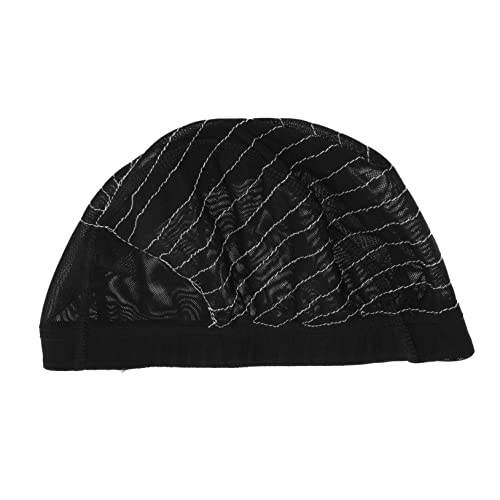 TOVINANNA Perückennetzkappe Aus Weißem Faden Shampoo Menschlich Füllig Gebäck Gerät Perücken Für Frauen Gummibänder Haartrockner Strumpf Elastisches Haarnetz Spa Black Stoff von TOVINANNA
