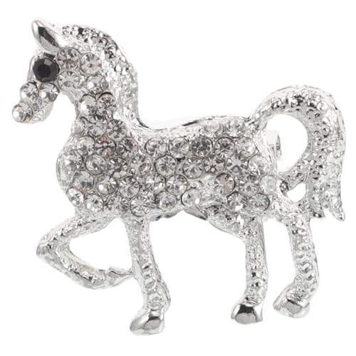 TOVINANNA Brosche Anstecknadel Pferde-tierdesign Strassstein-dekoration Damen-schmuck Legierungsbrosche Mantel-schalnadel Chinesisches Stil-accessoire Bekleidungszubehör von TOVINANNA