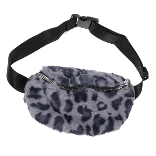 TOVINANNA Plüsch Bauchtasche Leopard Muster Hüfttasche Flauschige Brusttasche Komfortabel Strapazierfähig Modisch Geschenk Für Jungen Mädchen Alltag Zufällige Farbe von TOVINANNA