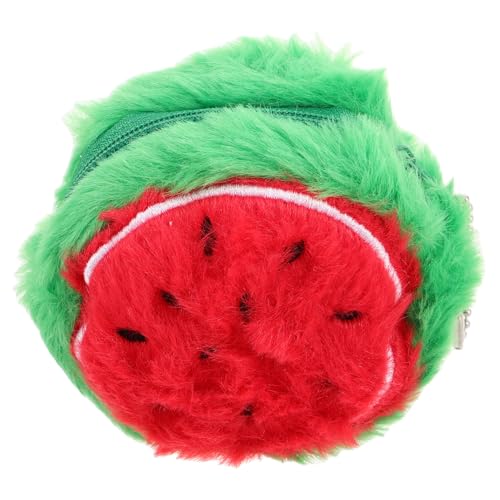 TOVINANNA Schlüsselanhänger Wassermelone Kawaii Tasche Für Junge Mädchen Münzbeutel Schlüsselanhängertasche Plüsch Beutel Kindertasche Mit Kette Geldbörse Obst Design von TOVINANNA