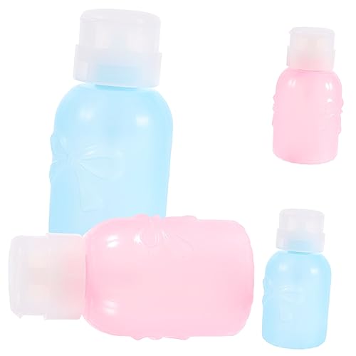 TOVINANNA 4stücke Nagellackentferner Pumpflasche Tragbare 250ml Spender Mit Drucköffnung Nachfüllbar Pink Für Unterwegs Make up Entferner von TOVINANNA