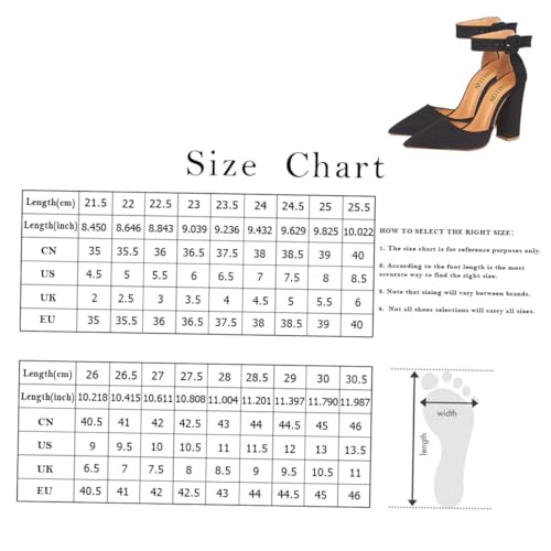 TOVINANNA Pumps Damen Schnallenpumps mit Klobigen Absätzen rutschfeste Sohle Eleganter Spitz zulaufender Zehenbereich Modische Sommer Schuhe für Besondere Anlässe Schwarz von TOVINANNA