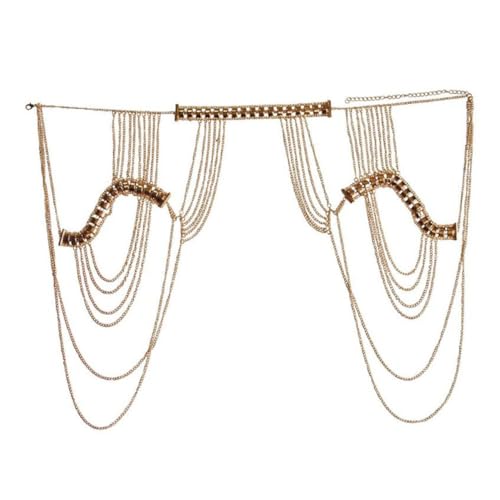 TOVINANNA Quasten Schulterkette Legierung Körperkette für Damen für Partys Strand und Festivals Elegantes Design Gold für Bikinis und Outfits von TOVINANNA