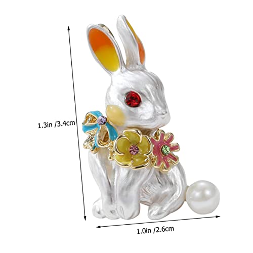 TOVINANNA Rabbit Brooch Pin Damen Brosche Anstecknadel Cartoon Hase Alloy Koreanisch Stil für Blazer Schal Tasche Praktisch und Langlebig Geschenkidee zum Chinesischen Neujahr von TOVINANNA