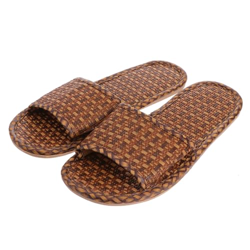 TOVINANNA Rattan Hausschuhe Sommer Slipper Atmungsaktiv Leicht Rutschfest Komfortabel Für Zuhause Gäste Frühjahr und Sommer von TOVINANNA