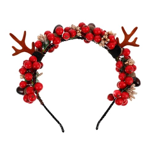 TOVINANNA Hirschhorn-stirnband Für Damen Geweih-haarband Mit Weihnachtselementen Rentier-kopfbedeckung von TOVINANNA