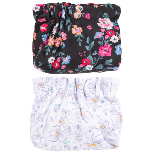 TOVINANNA 2 Stück Tragbare Kosmetiktasche Kleine Make Up Aufbewahrungstasche für Damen Blumenmuster Langlebig und Praktisch für Reisen und Alltag von TOVINANNA