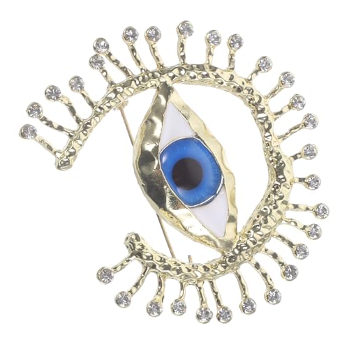 TOVINANNA Retro Augen Brosche Pin mit Strass Dekorative Anstecknadel für Kleidung Rucksack und Besondere Anlässe Leicht und Rostfrei Blau von TOVINANNA