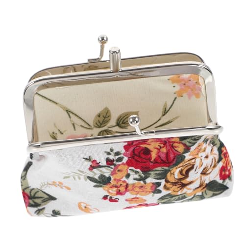 TOVINANNA Damentasche Vintage Blumenmuster Handliche Doppelschichtige Leinentasche Praktische Aufbewahrung Für Münzen Karten Und Kleinigkeiten Waschbar Und Langlebig Für Verschiedene von TOVINANNA