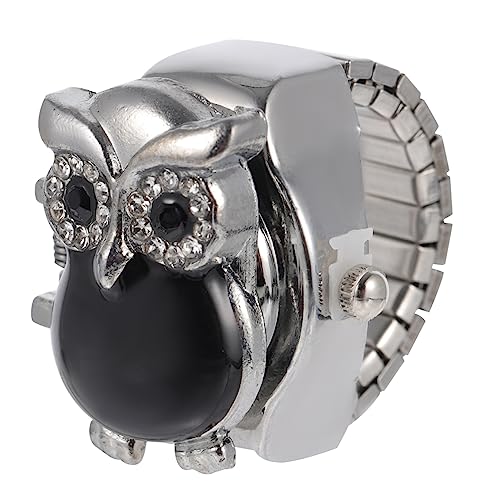 TOVINANNA Retro Fingeruhr Eulenmuster Ringuhr Langlebigem Material für Damen Stilvolle Fingeruhr als Einzigartiges Festival von TOVINANNA