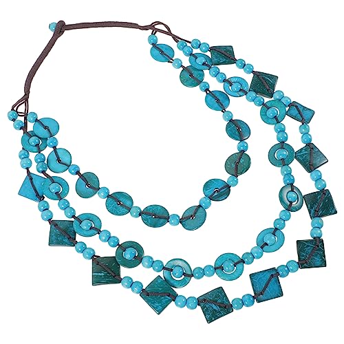TOVINANNA Bohemian Halskette Für Frauen Handgefertigte Retro-strand-jewelry Aus Kokosnuss Und Holzperlen in Pfauenblau Eleganter Boho-stil Für Jedes Outfit Perfektes von TOVINANNA