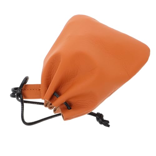 TOVINANNA Retro Münzbeutel Kunstleder mit Kordelzug Kleingeldbörse für Karten und Münzen Praktische Reisegröße Braun für Verschiedene Anlässe von TOVINANNA