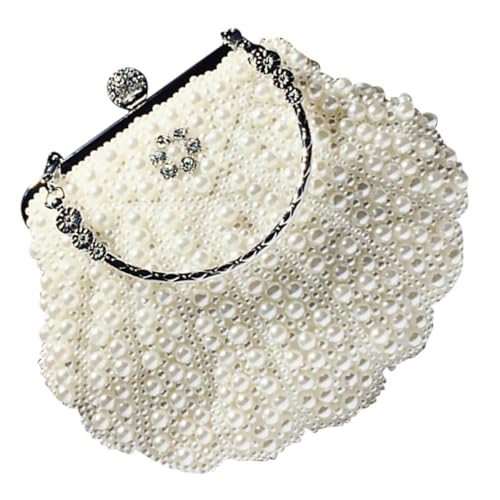 TOVINANNA Retro Schultertasche Damen Perlen Handtasche Kleine Umhängetasche Elegant für Alltag Dating Party von TOVINANNA