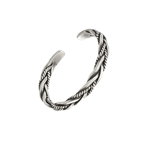 TOVINANNA Retro Silberarmreif Handgefertigtes Geflochtenes Design Symbolisiert Liebe für Offenes Armband Geeignet für Alltag und Besondere Anlässe von TOVINANNA