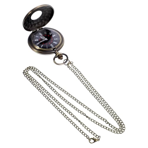 TOVINANNA Retro Taschenuhr mit Kette Vintage Armbanduhr für Herren Große Schwarze Uhr mit Römischen Ziffern Elegantes Design für Männer und Frauen für Anlässe von TOVINANNA