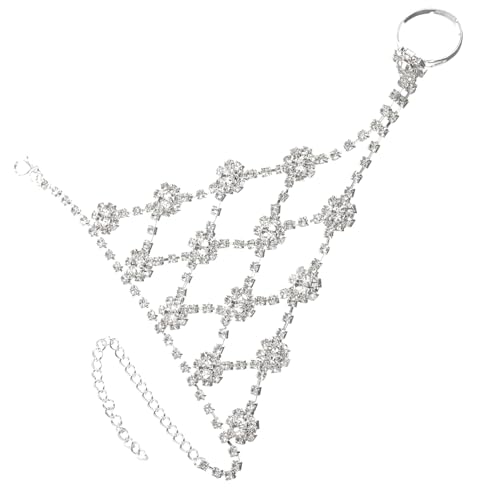 TOVINANNA Ringarmband Handkette Kristalle Ehering Zum Armband Handkette Armbänder Dekorative Edelsteine ​​Strass Ring Armband Strass Armband Kette Armband Handketten Strass von TOVINANNA