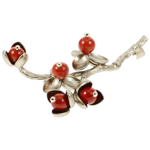 TOVINANNA Rote Beerenbrosche Stilvoller Anstecker für Kleidung und Taschen als Retro Cardigan Clip für Frauen Einfach zu Verwenden und Vielseitig Einsetzbar von TOVINANNA
