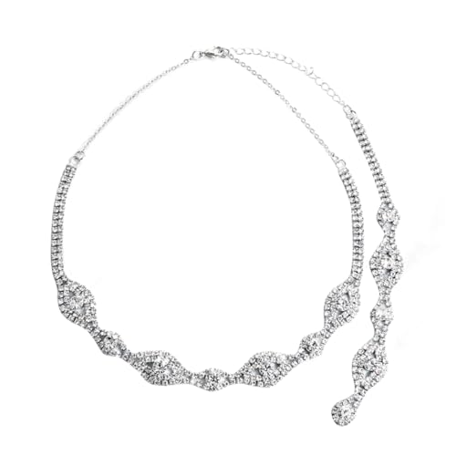 TOVINANNA Rückenkette mit Anhänger und Modischem Tassel Design Silberne Brautschmuck Halskette für Frauen Eleganter Schmuck für Hochzeit Party und Alltag von TOVINANNA