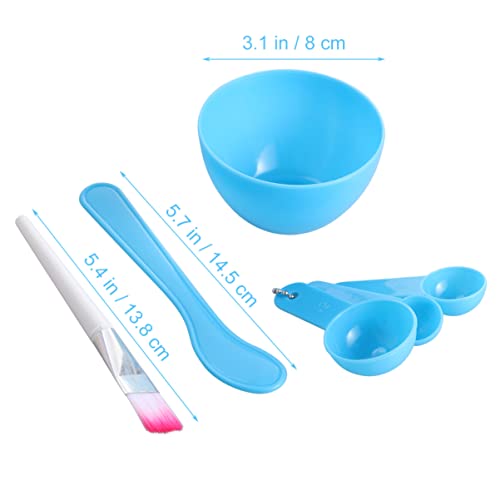 TOVINANNA Rührschüssel-set – Masken-mischwerkzeug-set (4 in 1) – Kunststoffmaterial Schüssel Löffel Pinsel Messset – Weicher Holzgriff von TOVINANNA