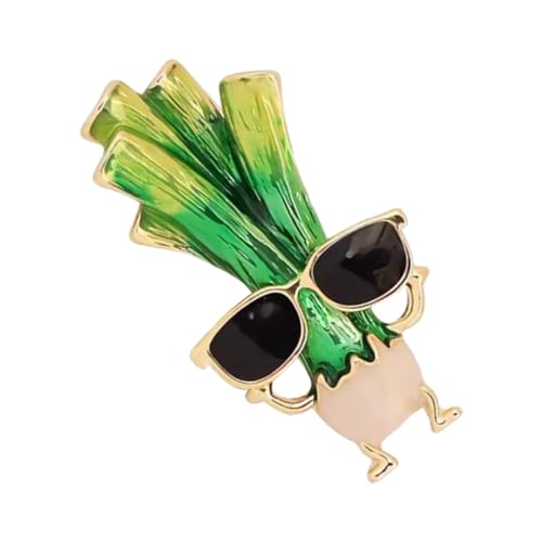 TOVINANNA Scallions Brosche für Damen Lustiger Anstecker mit Gemüse Design Stilvolle Kleider und Hutbrosche Vielseitiges Accessoire für Pullover Jacken und Taschen von TOVINANNA