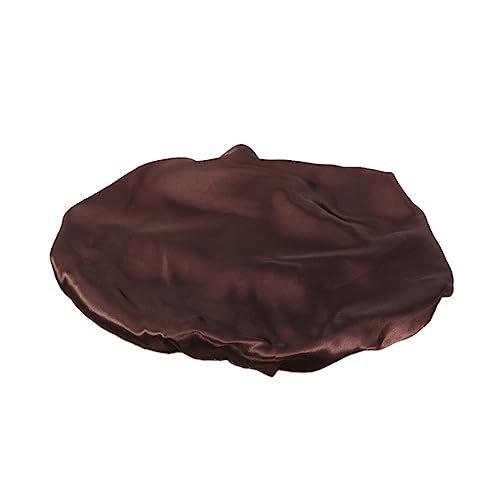 TOVINANNA Extra Große Imitation Seide Haar Schlafmütze Elastische Bademütze Für Damen Chemotherapiemütze Kaffee Einheitsgröße von TOVINANNA