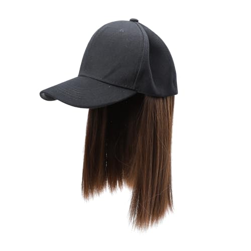 TOVINANNA Perückenhut Kurze Perücke Für Frauen Stilvolle Perücke Mit Glattem Haar Haarverlängerung Hut Accessoire von TOVINANNA