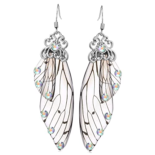TOVINANNA Schmetterlingsflügel-ohrringe Für Damen Lange Baumelnde Feen-ohrringe Mit Simuliertem Flügel-anhänger Ohrschmuck Im Klassischen Retro-stil Für Hochzeit Party Und Alltag von TOVINANNA