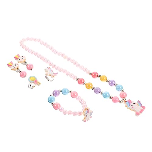 TOVINANNA Schmuckset Einhorn Teiliges Perlen Armband und Halskette Set für Mädchen und Hautfreundlich für Partys und Besondere Anlässe von TOVINANNA