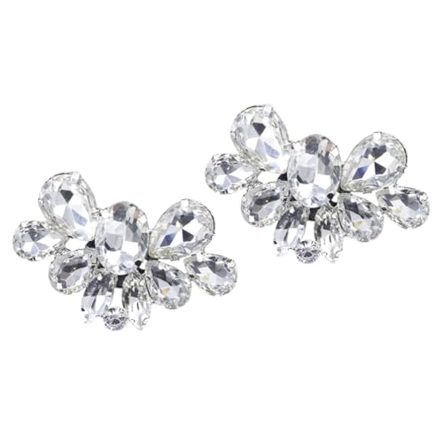 TOVINANNA Schuhclips mit Funkelnden Strasssteinen Abnehmbare Dekorative Schuhschnallen Stilvolle DIY schuhdekoration für Damen Pumps Flats und Sandalen Silber für Hochzeit und Party von TOVINANNA