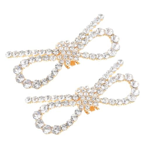 TOVINANNA Schuhschnallen Mit Schleife Und Knoten Abnehmbare Clipstruktur -strass-schuhzubehör Diy-dekorschnallen Für Hochzeit Und Abendparty von TOVINANNA