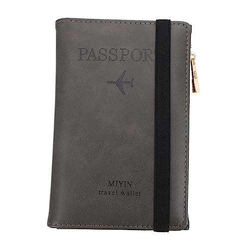 TOVINANNA Schutzcover für Reisepass Karten Wasserdichtes Kartenetui für Id Karten Kreditkarten Führerscheine Multifunktionale Tiefgrau für Reisen von TOVINANNA